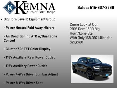 2019 RAM 1500 Big Horn/Lone Star Crew Cab 4x4 5'7" Box