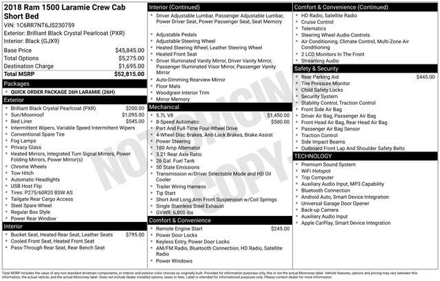 2018 RAM 1500 Laramie Crew Cab 4x4 5'7' Box