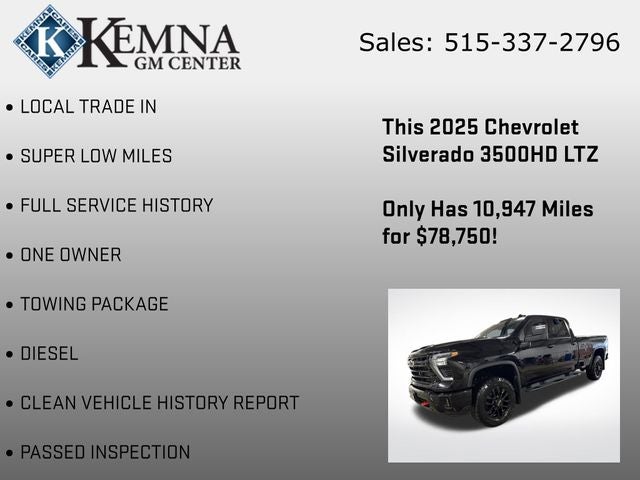 2025 Chevrolet Silverado 3500HD 4WD Crew Cab Long Bed LTZ