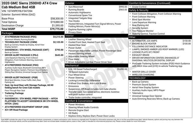 2020 GMC Sierra 2500HD 4WD Crew Cab Standard Bed AT4