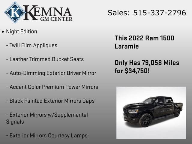 2022 RAM 1500 Laramie Crew Cab 4x4 5'7" Box