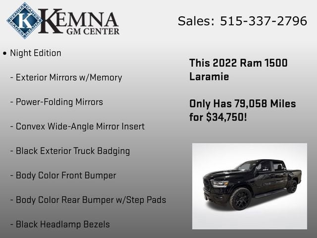 2022 RAM 1500 Laramie Crew Cab 4x4 5'7" Box