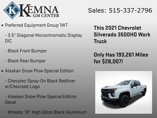 2021 Chevrolet Silverado 3500 HD WT