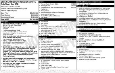 2026 GMC Sierra 1500 Elevation