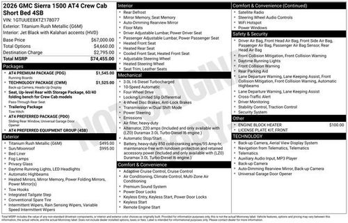 2026 GMC Sierra 1500 AT4